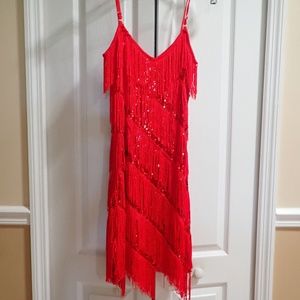 Stunning Red Strap Stretchy Flapper 32” Medium Lin